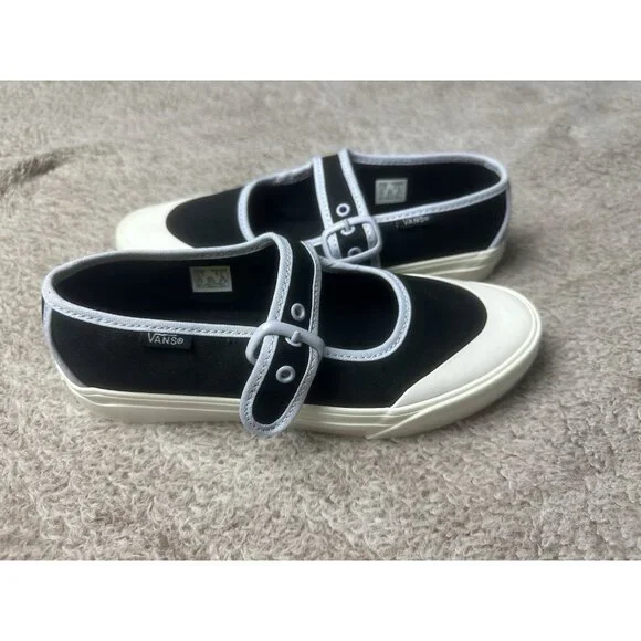 Vans Mary Jane Ballerina Black Women’s Sz 5 Athletic Shoe Black Sneaker New - Picture 2 of 11